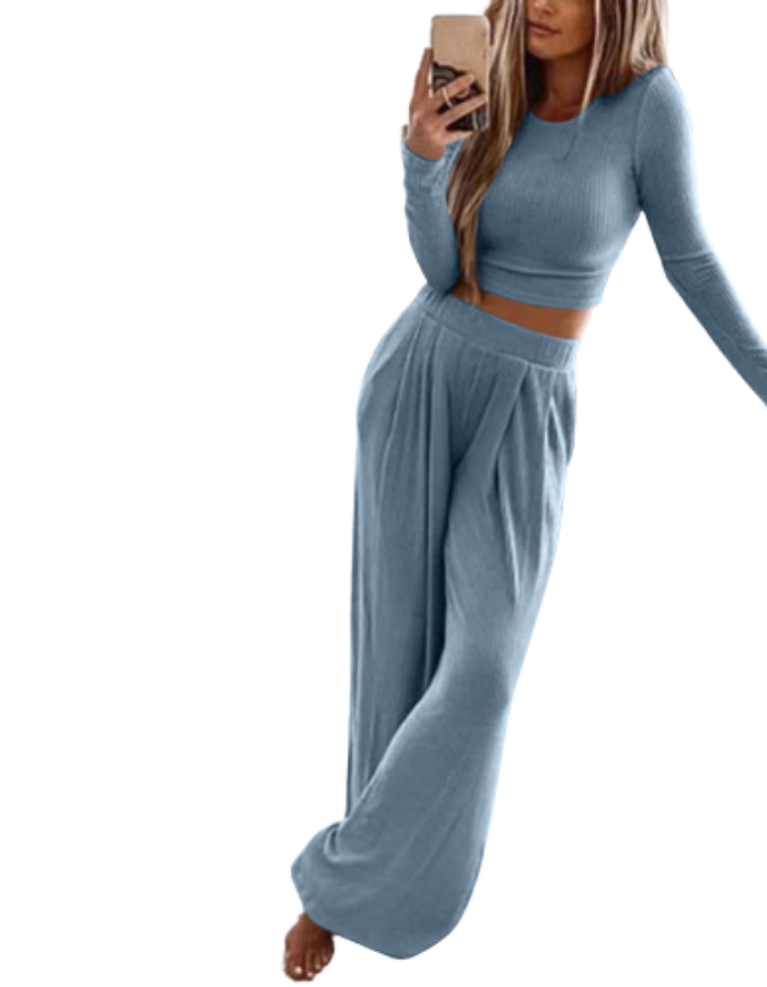 SHOPIQAT Knitted Casual Home Two-Piece Suit - Premium from shopiqat - Just $10.300! Shop now at shopiqat